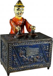 A circa-1866 Kyser & Rex Mikado bank cashes out at $38,400 in Bertoia’s Mechanical Banks & Cast-Iron Toys Auction
