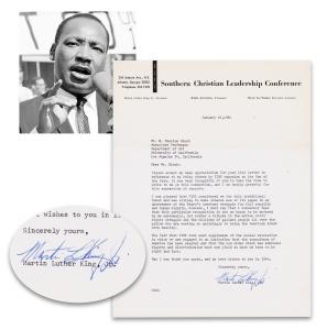 University Archives' Oct. 21 sale features Hancock, MLK Jr., Ruth, Dickens items